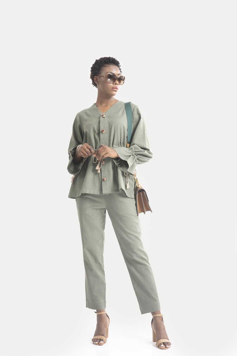 Gabriella  Drawstring Blouse Co-ord