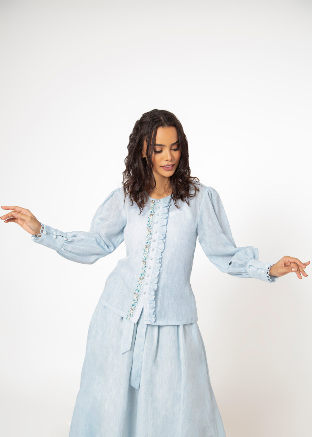 Camille A-line Skirt & Blouse freeshipping - House of THL - Live Your Feminity