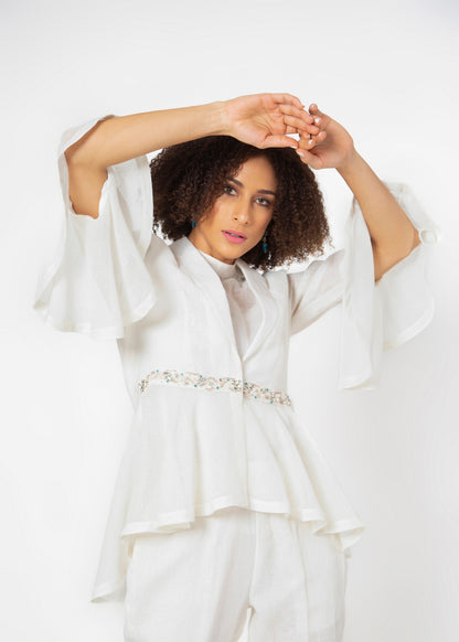 Celine Peplum Jacket with Straight Pants freeshipping - House of THL - Live Your Feminity