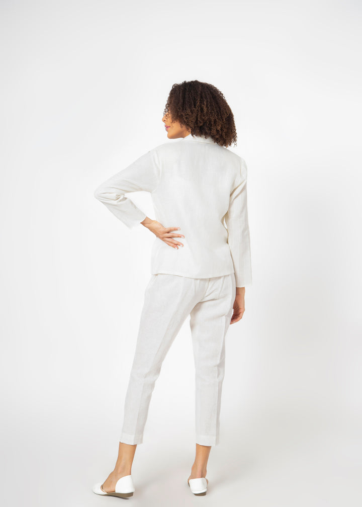 Celine Texture-blocked Jacket with Straight Pants freeshipping - House of THL - Live Your Feminity