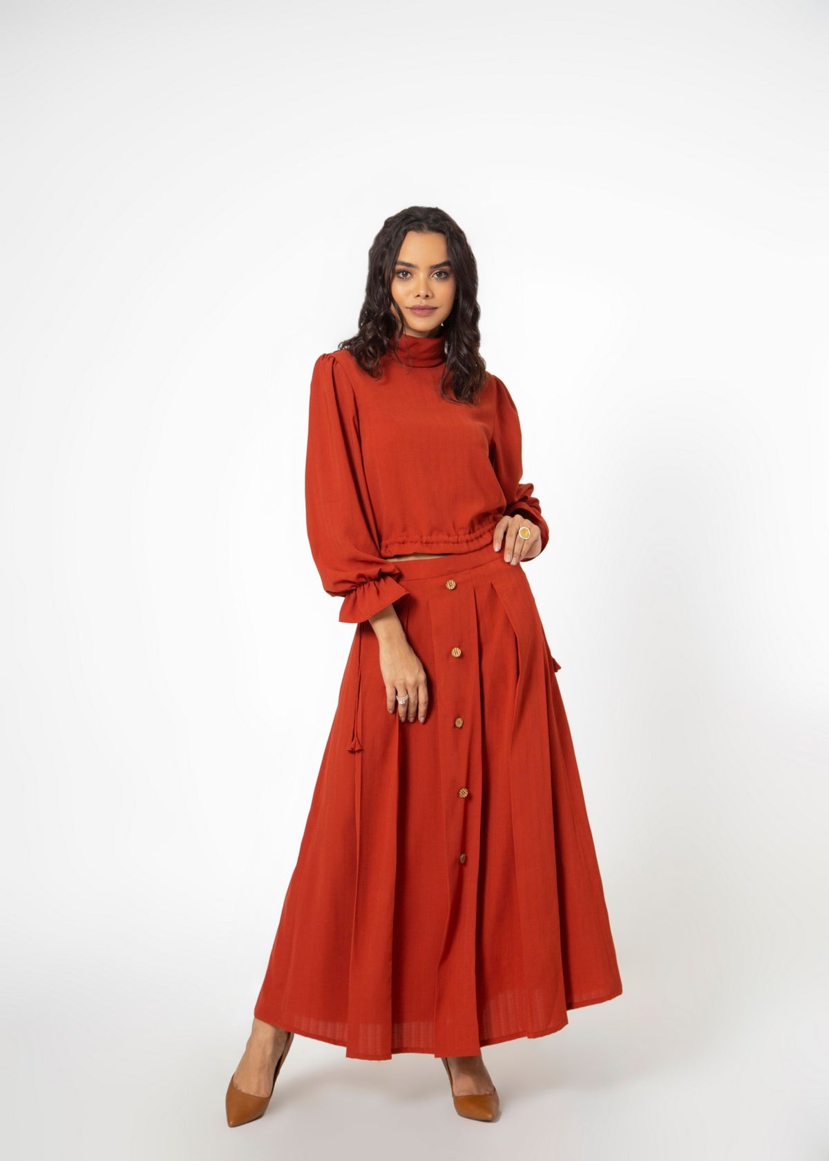 Cerise Blouse Skirt Set freeshipping - House of THL - Live Your Feminity