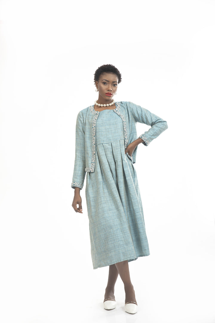 Elizabeth Front Open Jacket with Bouffant Dress