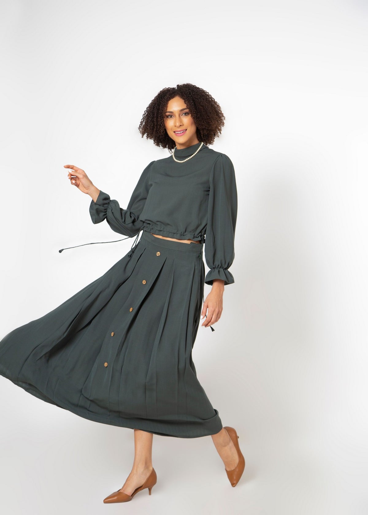 Janelle Skirt Blouse Set freeshipping - House of THL - Live Your Feminity