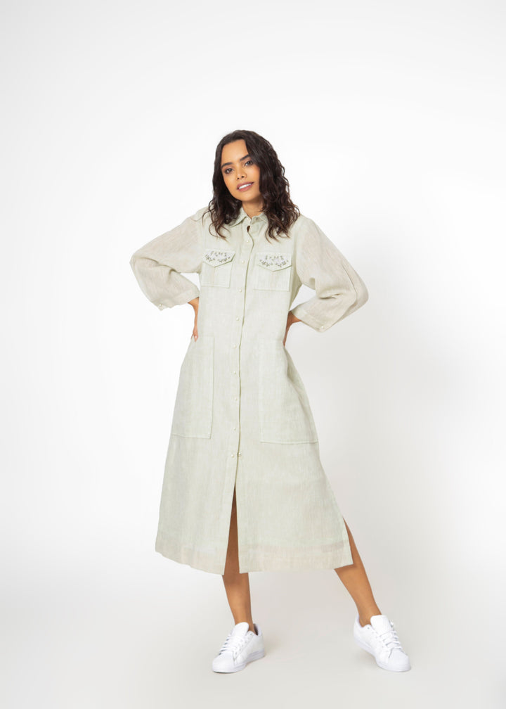 Jolie Shirt Dress with Patch Pockets