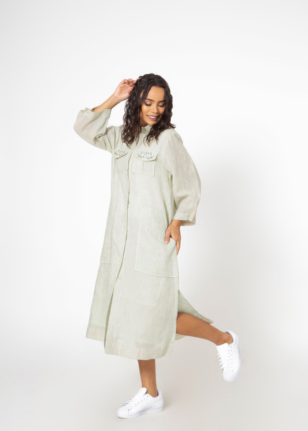 Jolie Shirt Dress with Patch Pockets