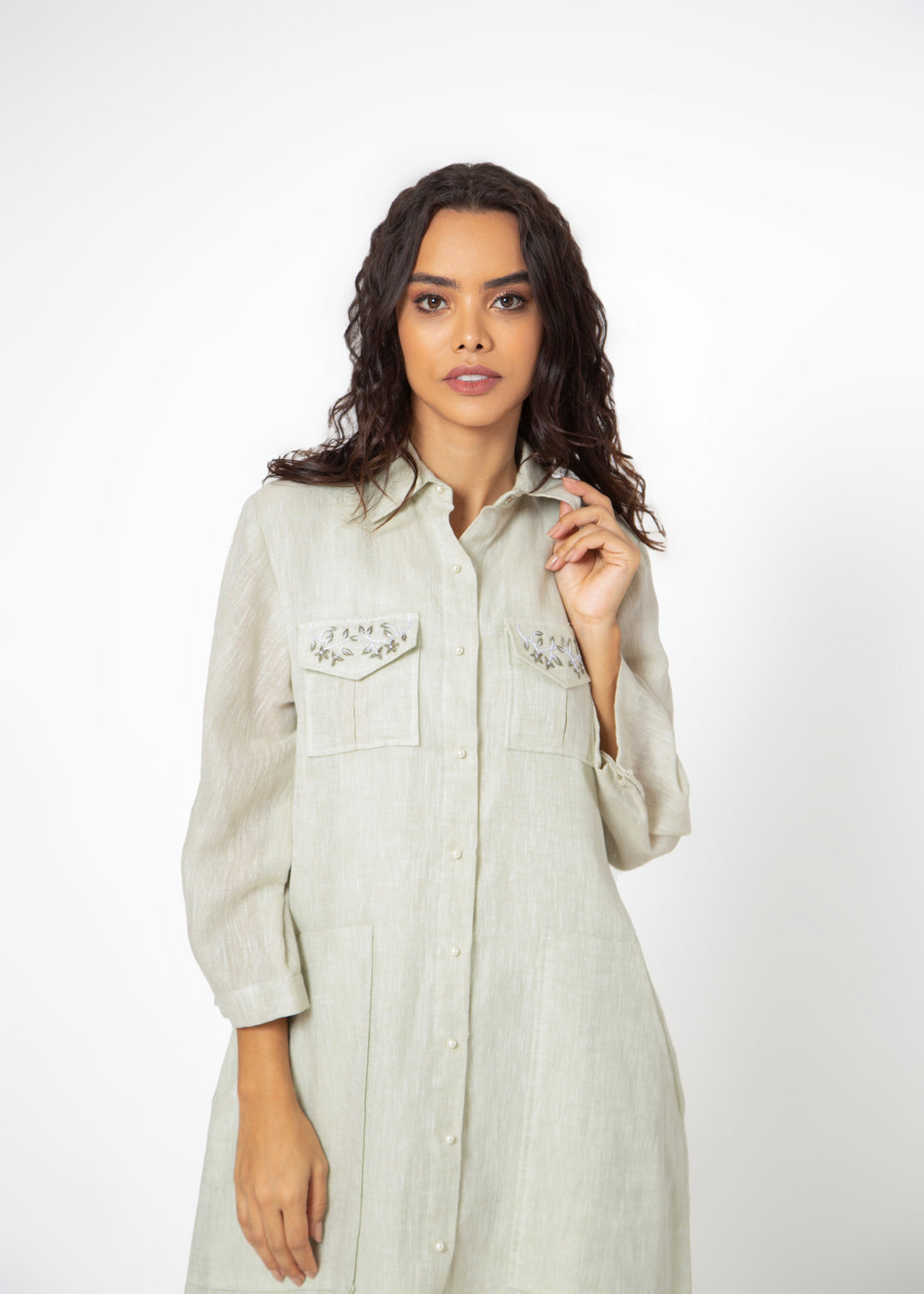 Jolie Shirt Dress with Patch Pockets