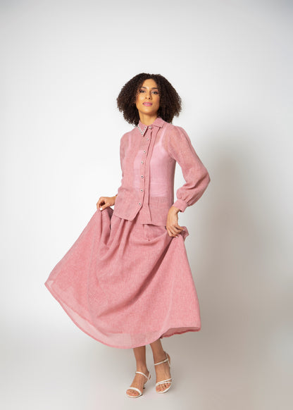 Perla Asymmetric Blouse and A-line Skirt freeshipping - House of THL - Live Your Feminity