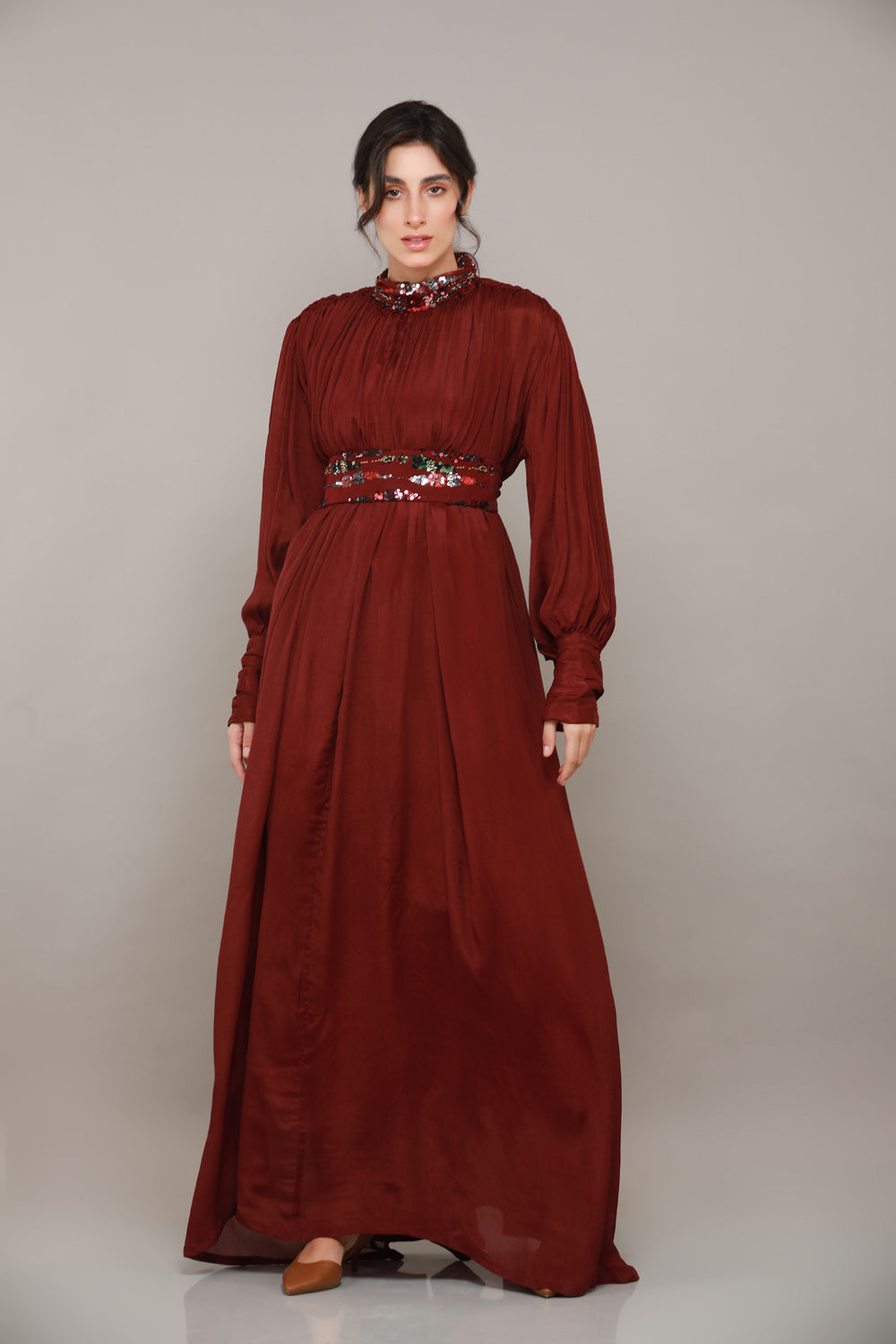 Tiffiny Gathered Dress with belt